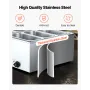Commercial Food Warmer, 1500W Electric Stainless Steel Steam Food Warmer with Lid, 6-Pan Fast Heating Countertop Buffet Bain Mar