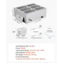 Commercial Food Warmer, 1500W Electric Stainless Steel Steam Food Warmer with Lid, 6-Pan Fast Heating Countertop Buffet Bain Mar