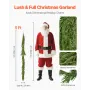 Christmas Garland, 1524 mm Realistic Norfolk Pine Garland, Evergreen Real Touch Artificial Faux Greenery Garlands, for Holiday I