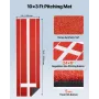 Softball Pitching Mat, 305x92cm Baseball Pitching Rubber Mound, Antifade Turf and Antislip Foam Backing Portable Training Aid, F