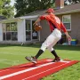 Softball Pitching Mat, 305x92cm Baseball Pitching Rubber Mound, Antifade Turf and Antislip Foam Backing Portable Training Aid, F