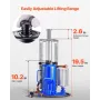 Air Hydraulic Bottle Jack, 20 Ton Load Capacity, 260-495 mm Lifting Range, Pneumatic/Manual Heavy Duty Welded Bottle Jack with P