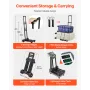 Folding Hand Truck, 131.5 kg Load Capacity, Collapsible Luggage Cart with 4 Wheels, 2 Elastic Ropes & Expandable Base, Utility D