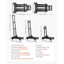 Folding Hand Truck, 131.5 kg Load Capacity, Collapsible Luggage Cart with 4 Wheels, 2 Elastic Ropes & Expandable Base, Utility D