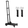 Folding Hand Truck, 131.5 kg Load Capacity, Collapsible Luggage Cart with 4 Wheels, 2 Elastic Ropes & Expandable Base, Utility D