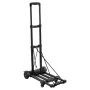 Folding Hand Truck, 131.5 kg Load Capacity, Collapsible Luggage Cart with 4 Wheels, 2 Elastic Ropes & Expandable Base, Utility D