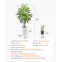 Artificial Dracaena Tree 1524 mm, Fake Palm Tropical Plants with White Tall Planter, Faux Floor Silk Plant in Pot, Large Trees f