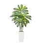 VEVOR kunstigt Dracaena træ 1524 mm, falske palme tropiske planter med hvid høj plantekasse, kunstig gulv silkeplante i potte,