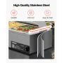 Commercial Food Warmer, 1500W Electric Stainless Steel Steam Food Warmer with Glass Cover, 3-Pan Countertop Buffet Bain Marie wi