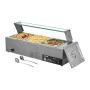VEVOR Commercial Food Warmer, 1500W Electric Stainless Steel Steam Food Warmer with Glass Cover, 3-Pan Countertop Buffet Bain Ma