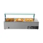 Commercial Food Warmer, 1500W Electric Stainless Steel Steam Food Warmer with Glass Cover, 3-Pan Countertop Buffet Bain Marie wi