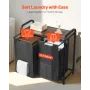2 Section Laundry Sorter, Large Laundry Hamper with Metal Frame and Wooden Tabletop, Freestanding Storage Organizer Baskets with
