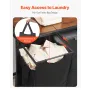 2 Section Laundry Sorter, Large Laundry Hamper with Metal Frame and Wooden Tabletop, Freestanding Storage Organizer Baskets with