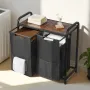 2 Section Laundry Sorter, Large Laundry Hamper with Metal Frame and Wooden Tabletop, Freestanding Storage Organizer Baskets with