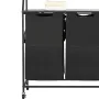 VEVOR 2 Tiers Laundry Sorter, Tall Laundry Hamper with Metal Frame and Wooden Tabletop, 2 Section Rolling Basket Organizer Stora