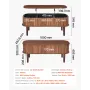 1000 mm Lift Top Coffee Table, Fluted Oval Coffee Table with 3 Hidden Compartment, Mid Century Wooden Oval Center Desk with Stor