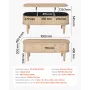 1000 mm Lift Top Coffee Table, Fluted Oval Coffee Table with 3 Hidden Compartment, Mid Century Wooden Oval Center Desk with Stor