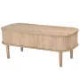 1000 mm Lift Top Sofabord, Riflet Oval Sofabord med 3 Skjulte