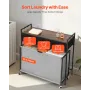 3 Section Laundry Sorter, Rolling Laundry Hamper with 2 Drawers, Hooks & Wheels, Rolling Basket Organizer Storage with Pull-Out 