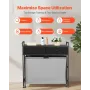 3 Section Laundry Sorter, Rolling Laundry Hamper with 2 Drawers, Hooks & Wheels, Rolling Basket Organizer Storage with Pull-Out 