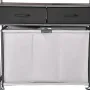3 Section Laundry Sorter, Rolling Laundry Hamper with 2 Drawers, Hooks & Wheels, Rolling Basket Organizer Storage with Pull-Out 