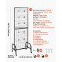 VEVOR 3 Packs Grid Wall Panels, 600 x 1640mm Wire Grid Panels Display Rack, Movable Art Display Shelf with Wheels and 30 Hooks, 