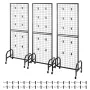 3 Packs Grid Wall Panels, 600 x 1640mm Wire Grid Panels Display Rack, Movable Art Display Shelf with Wheels and 30 Hooks, Black 