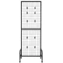 3 Packs Grid Wall Panels, 600 x 1640mm Wire Grid Panels Display Rack, Movable Art Display Shelf with Wheels and 30 Hooks, Black 