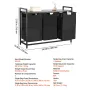 3 Section Laundry Sorter, Large Laundry Hamper with Metal Frame and Wooden Tabletop, Freestanding Storage Organizer Baskets with