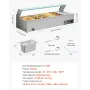 Commercial Food Warmer, 1500W Electric Stainless Steel Steam Food Warmer with Glass Cover, 6 x 1/3 Size Pans Buffet Bain Marie w