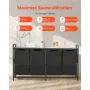4-sektionsvaskesortering, stor vasketøjskurv med metalramme og