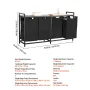 4 Section Laundry Sorter, Large Laundry Hamper with Metal Frame and Wooden Tabletop, Freestanding Storage Organizer Baskets with