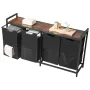 VEVOR 4 Section Laundry Sorter, Large Laundry Hamper with Metal Frame and Wooden Tabletop, Freestanding Storage Organizer Basket