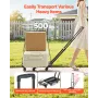 VEVOR Folding Hand Truck, 226.8 kg Load Capacity, Collapsible Luggage Cart with 6 Wheels, 2 Elastic Ropes & Expandable Base, Uti