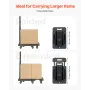 Folding Hand Truck, 226.8 kg Load Capacity, Collapsible Luggage Cart with 6 Wheels, 2 Elastic Ropes & Expandable Base, Utility D