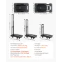 Folding Hand Truck, 226.8 kg Load Capacity, Collapsible Luggage Cart with 6 Wheels, 2 Elastic Ropes & Expandable Base, Utility D