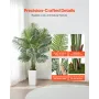 Artificial Areca Palm Tree 1829 mm, Fake Palm Tropical Plants with White Tall Planter, Faux Floor Silk Plant in Pot, Large Trees