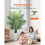 VEVOR Artificial Areca Palm Tree 1829 mm, Fake Palm Tropical Plants with White Tall Planter, Faux Floor Silk Plant in Pot, Large