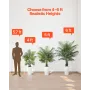 VEVOR kunstig Areca palmetræ 1829 mm, falske palme tropiske planter med hvid høj plantekasse, kunstig gulv silkeplante i potte,