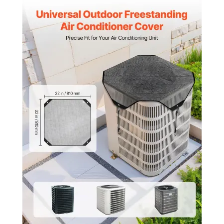 Air Conditioner Cover for Outside Units, 810 x 810 mm Central AC Cover for Air Conditioning Unit, Top Universal Mesh Defender Te