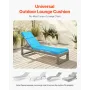 VEVOR Chaise Lounge Cushion, 183x53.3x9.8 cm, Set of 2 Outdoor Lounge Chair Cushions, Waterproof & Fade-Resistant, Sun Lounger C