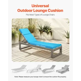 Chaise Lounge Cushion, 183x53.3x9.8 cm, Set of 2 Outdoor Lounge Chair Cushions, Waterproof & Fade-Resistant, Sun Lounger Cushion