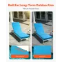 Chaise Lounge Cushion, 183x53.3x9.8 cm, Set of 2 Outdoor Lounge Chair Cushions, Waterproof & Fade-Resistant, Sun Lounger Cushion