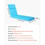 Chaise Lounge Cushion, 183x53.3x9.8 cm, Set of 2 Outdoor Lounge Chair Cushions, Waterproof & Fade-Resistant, Sun Lounger Cushion