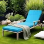 VEVOR Chaise Lounge Cushion, 183x53.3x9.8 cm, Set of 2 Outdoor Lounge Chair Cushions, Waterproof & Fade-Resistant, Sun Lounger C