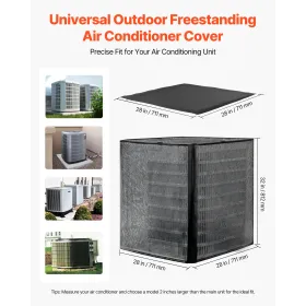 klimaanlægsdæksel, 711 x 711 x 812 mm vekselstrømsdæksel til