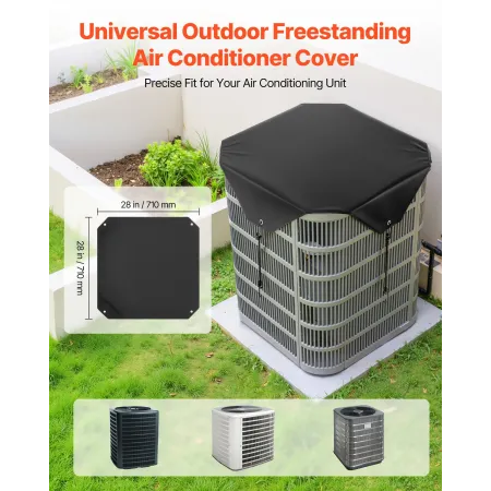 Air Conditioner Cover for Outside Units, 710 x 710 mm Central AC Cover for Air Conditioning Unit, Top Universal Mesh Defender Ra