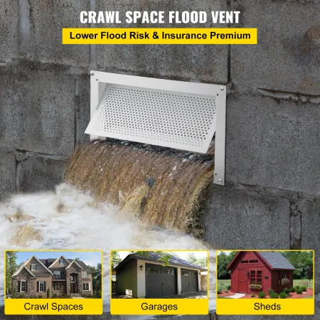Crawl Space Flood Vent Foundation Flood Vent 8" Højde x 16"