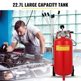 5 gallon/22,7L olieekstraktor, bærbar luftpneumatisk affaldsolie garage Extractor Draine Tank Tank