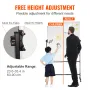 Rolling Magnetic Whiteboard, Double-sided Mobile Whiteboard 24x48 Inches, Adjustable Height Dry Erase Board with Wheels, 1 Magne